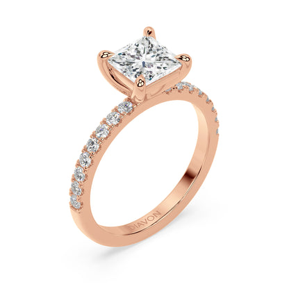 ICONIC SOLITAIRE PAVE RING I PRINCESS