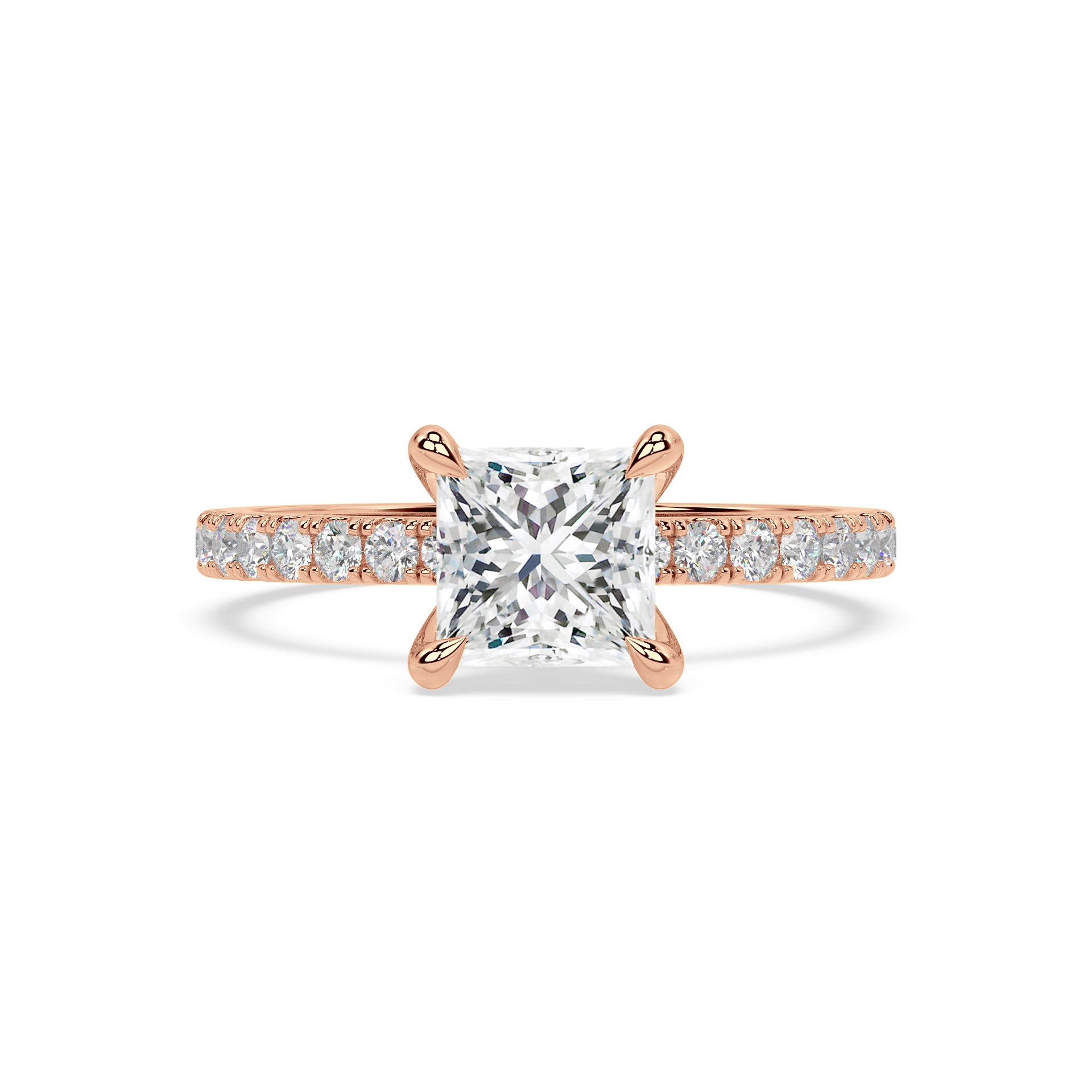 ICONIC SOLITAIRE PAVE RING I PRINCESS