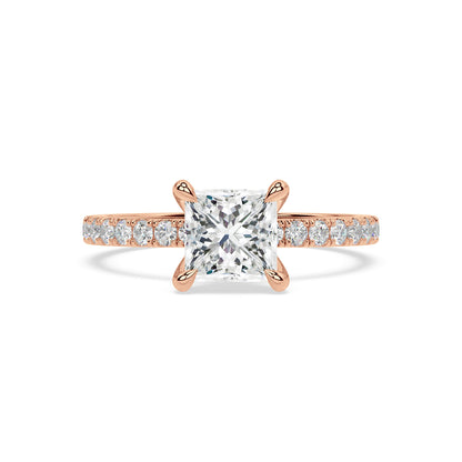 ICONIC SOLITAIRE PAVE RING I PRINCESS