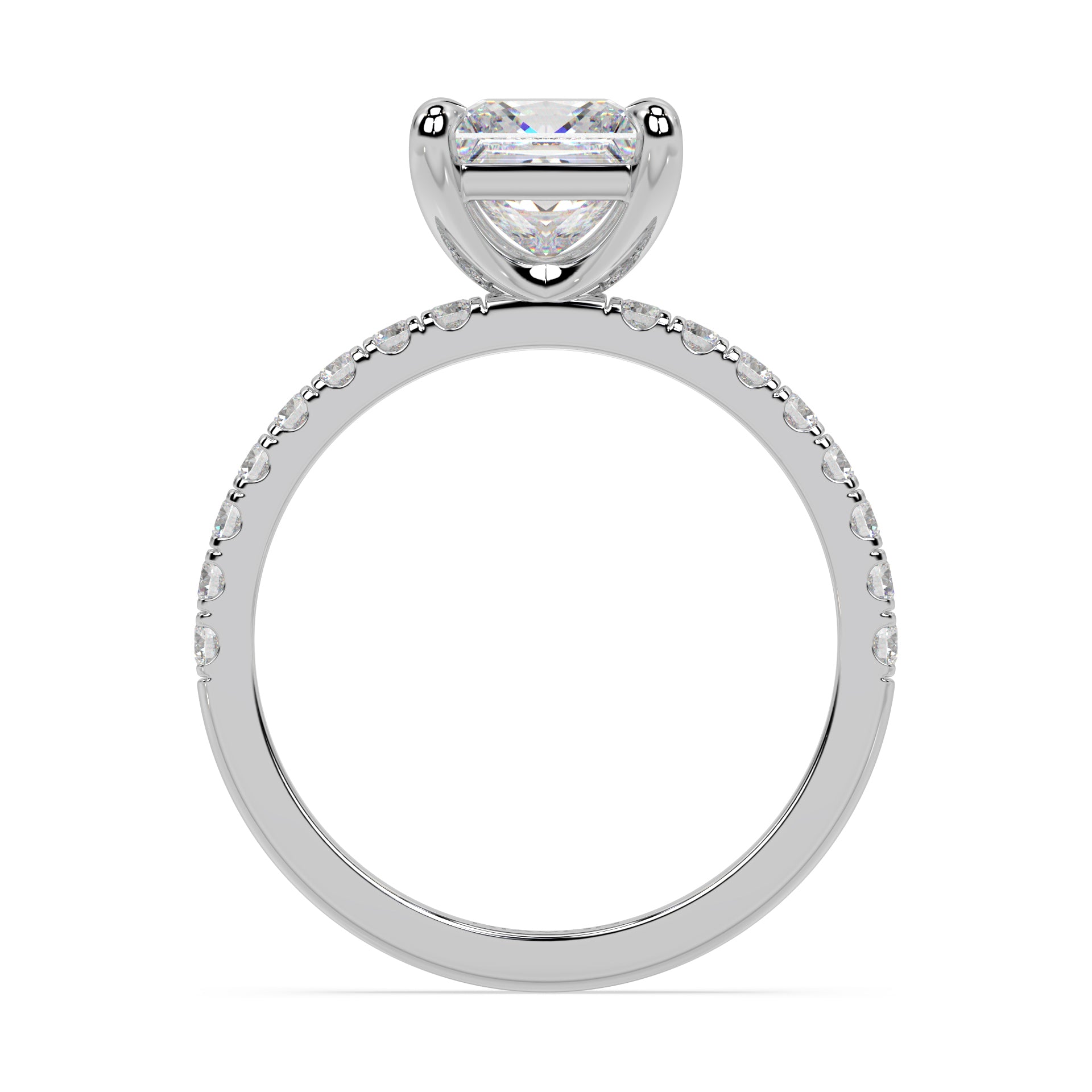 ICONIC SOLITAIRE PAVE RING I PRINCESS