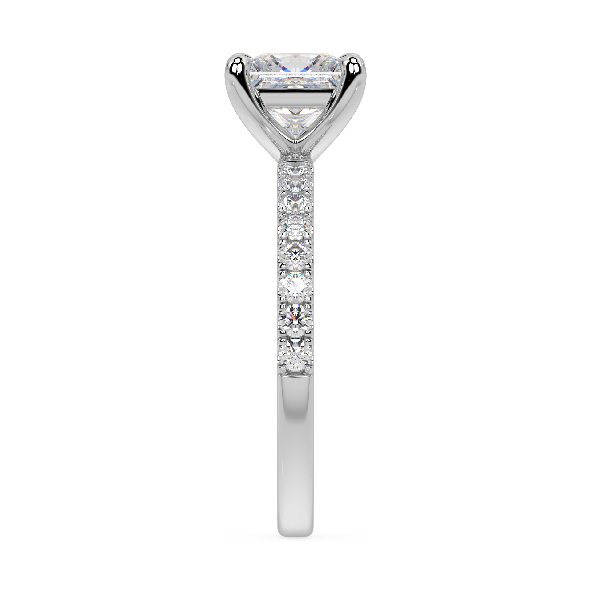 ICONIC SOLITAIRE PAVE RING I PRINCESS