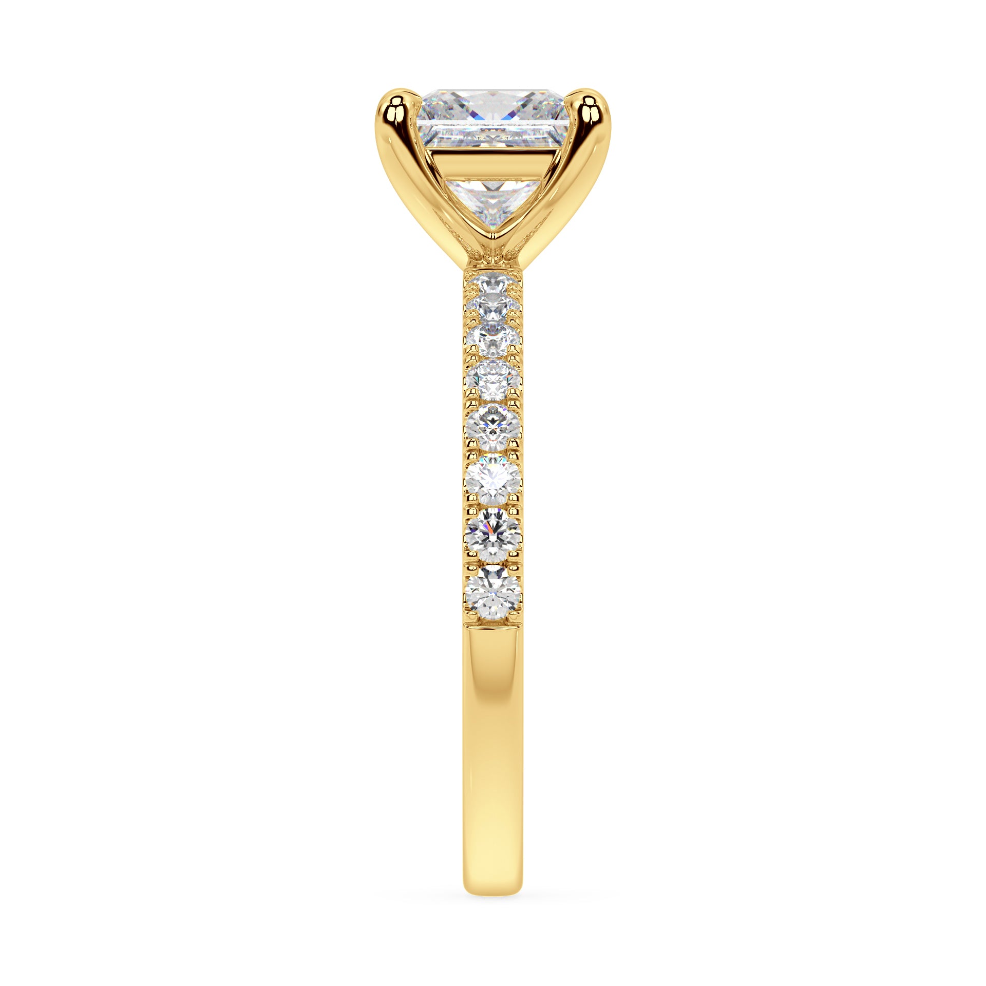 ICONIC SOLITAIRE PAVE RING I PRINCESS