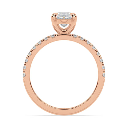 ICONIC SOLITAIRE PAVE RING I OVAL