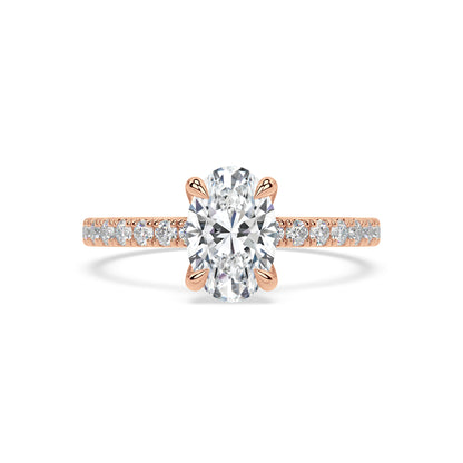 ICONIC SOLITAIRE PAVE RING I OVAL