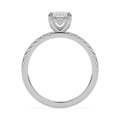 ICONIC SOLITAIRE PAVE RING I OVAL