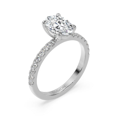 ICONIC SOLITAIRE PAVE RING I OVAL