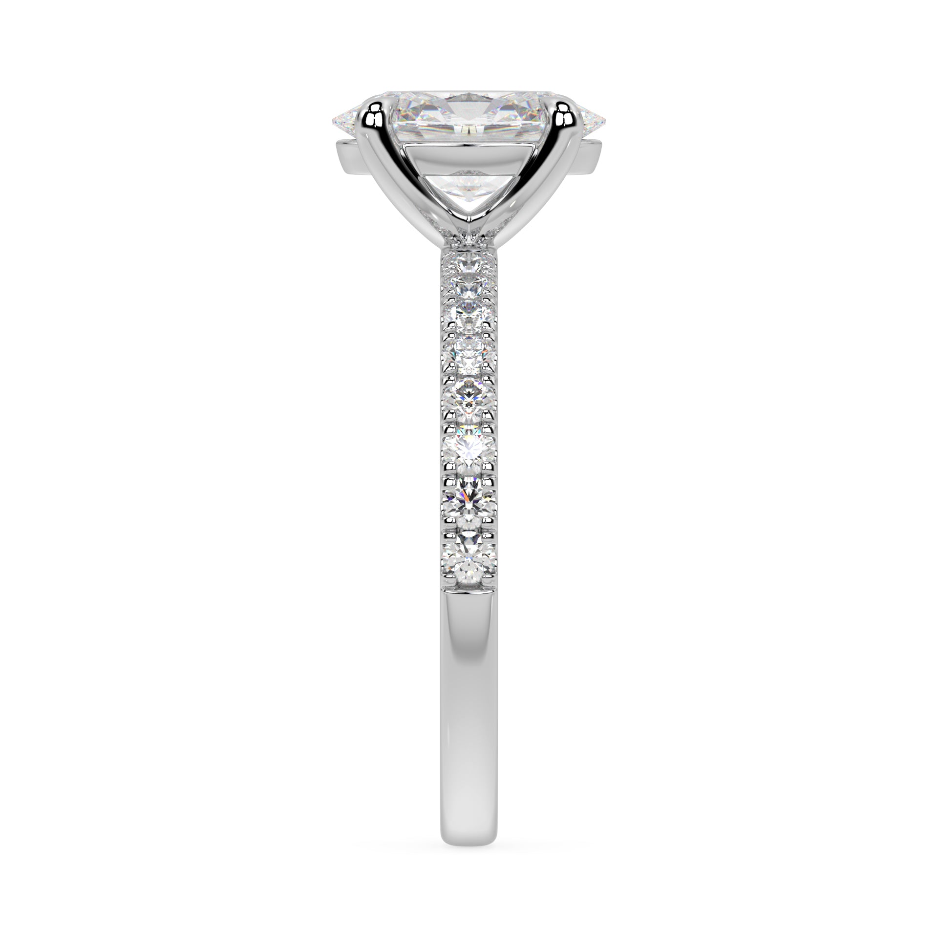 ICONIC SOLITAIRE PAVE RING I OVAL