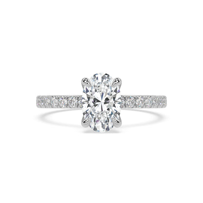 ICONIC SOLITAIRE PAVE RING I OVAL