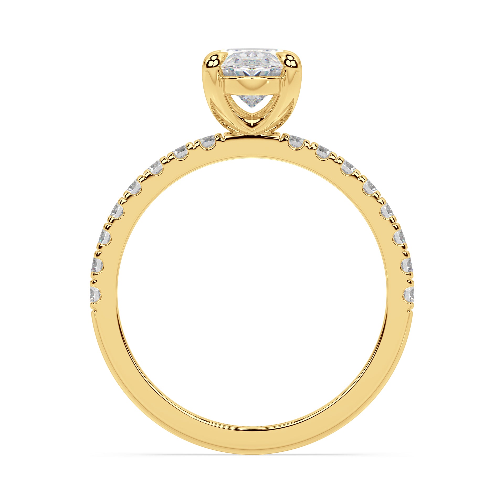 ICONIC SOLITAIRE PAVE RING I OVAL