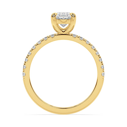 ICONIC SOLITAIRE PAVE RING I OVAL