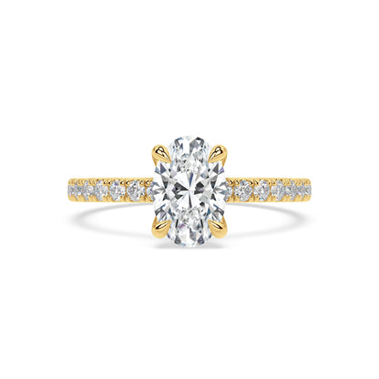 ICONIC SOLITAIRE PAVE RING I OVAL