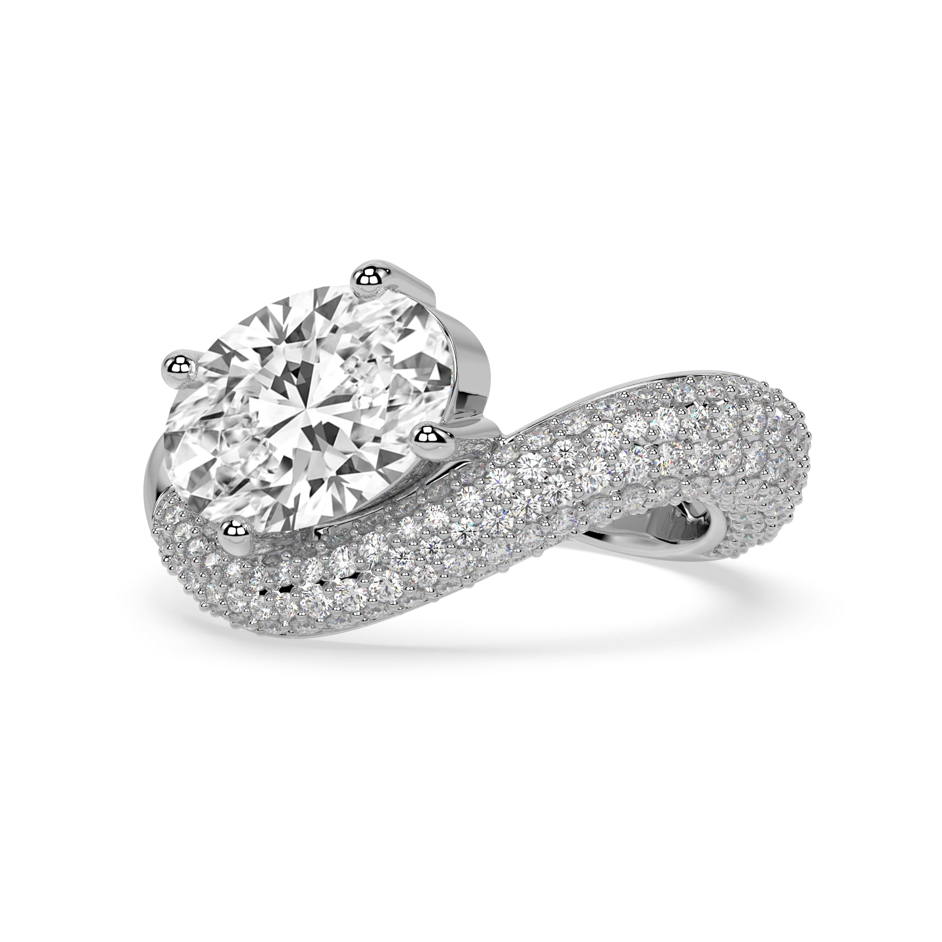 The Organic Twist Ring I Half Pavé
