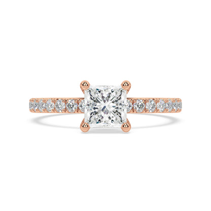 SIGNATURE SOLITAIRE PAVÉ RING I PRINCESS