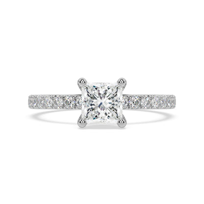 SIGNATURE SOLITAIRE PAVÉ RING I PRINCESS