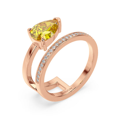 FANCY YELLOW ICONIC RING I PEAR