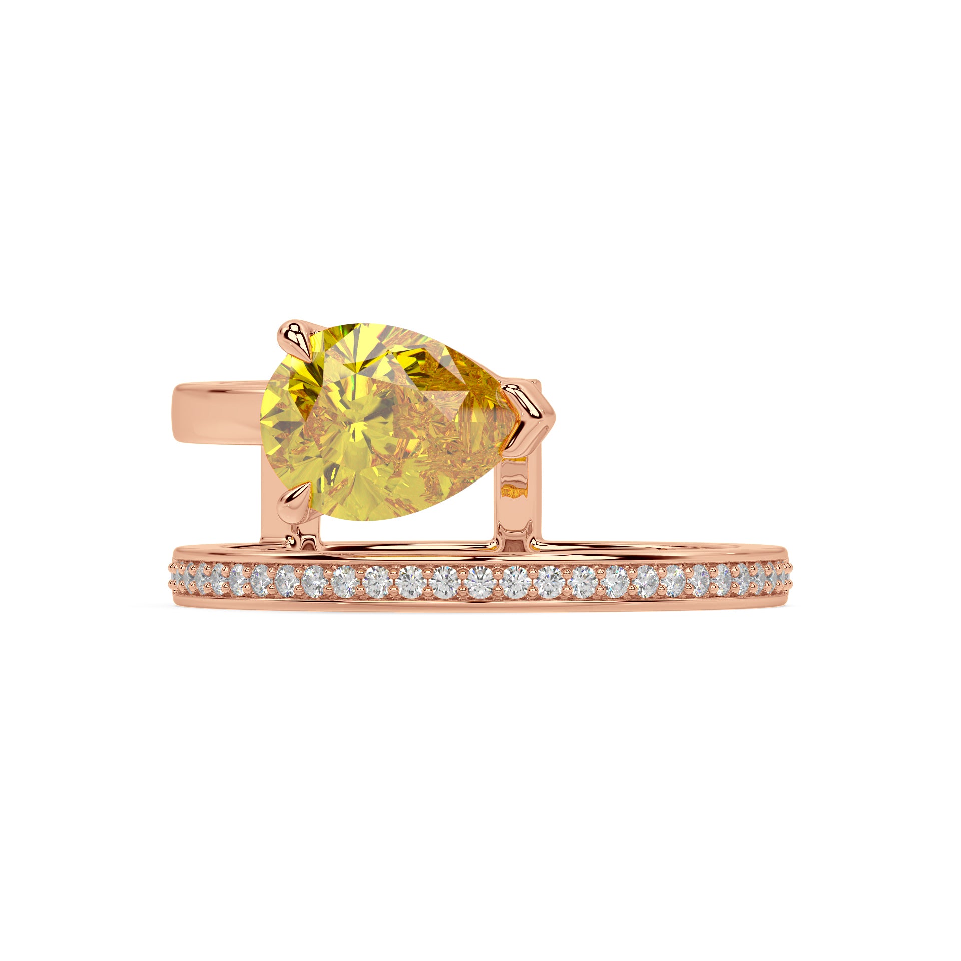 FANCY YELLOW ICONIC RING I PEAR