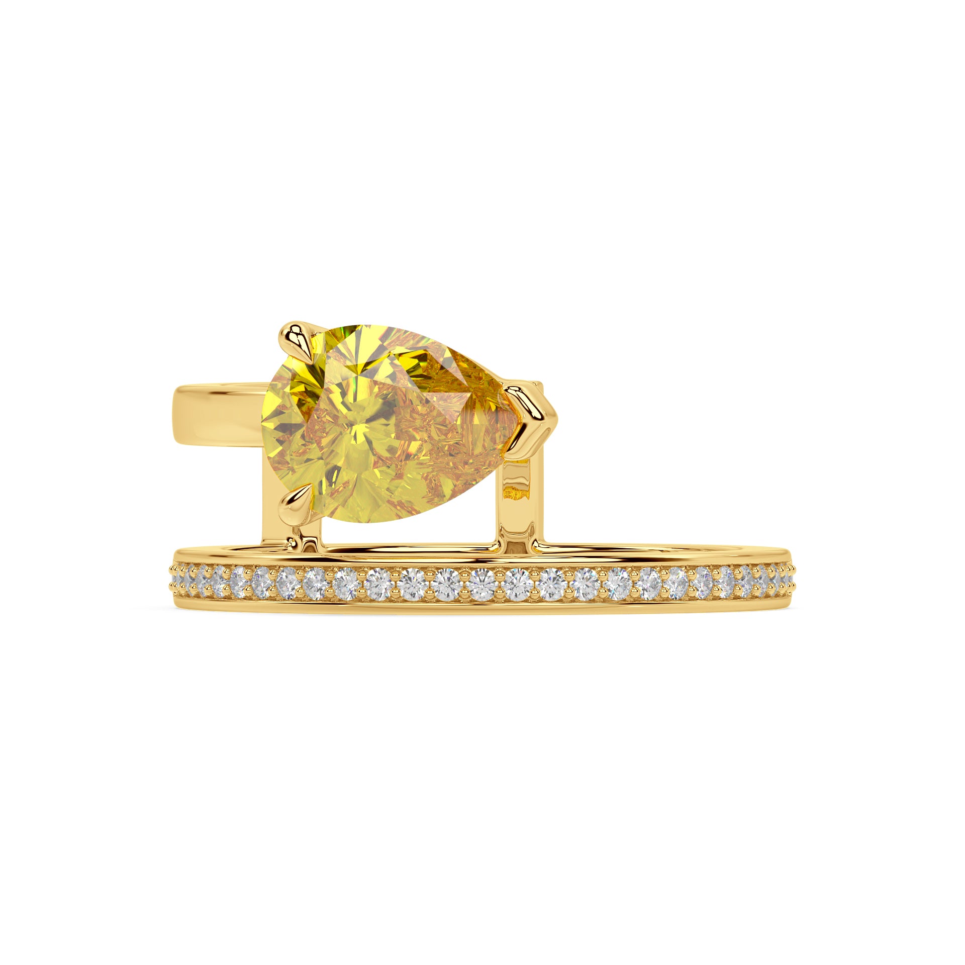 FANCY YELLOW ICONIC RING I PEAR