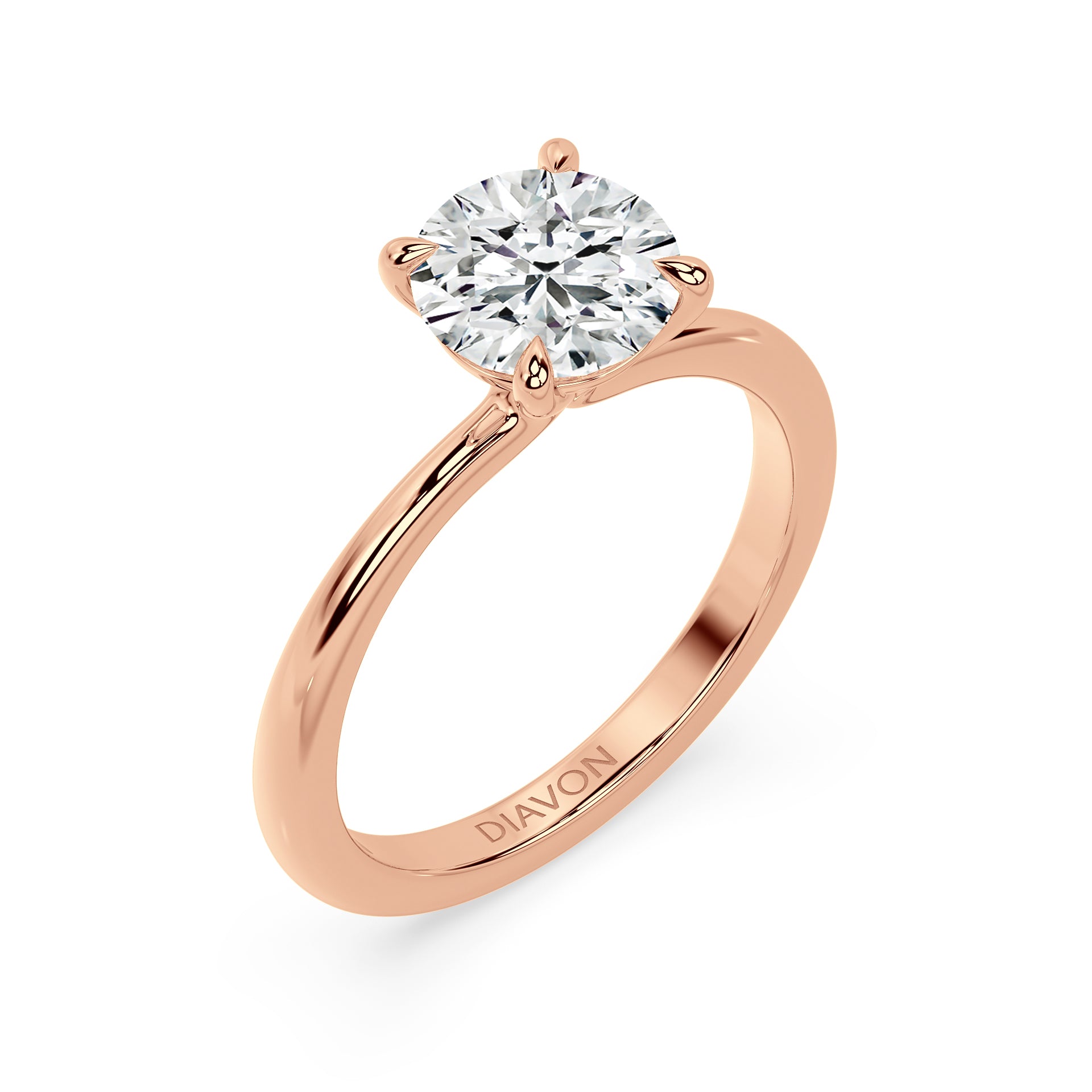 TAPERED SOLITAIRE RING I ROUND