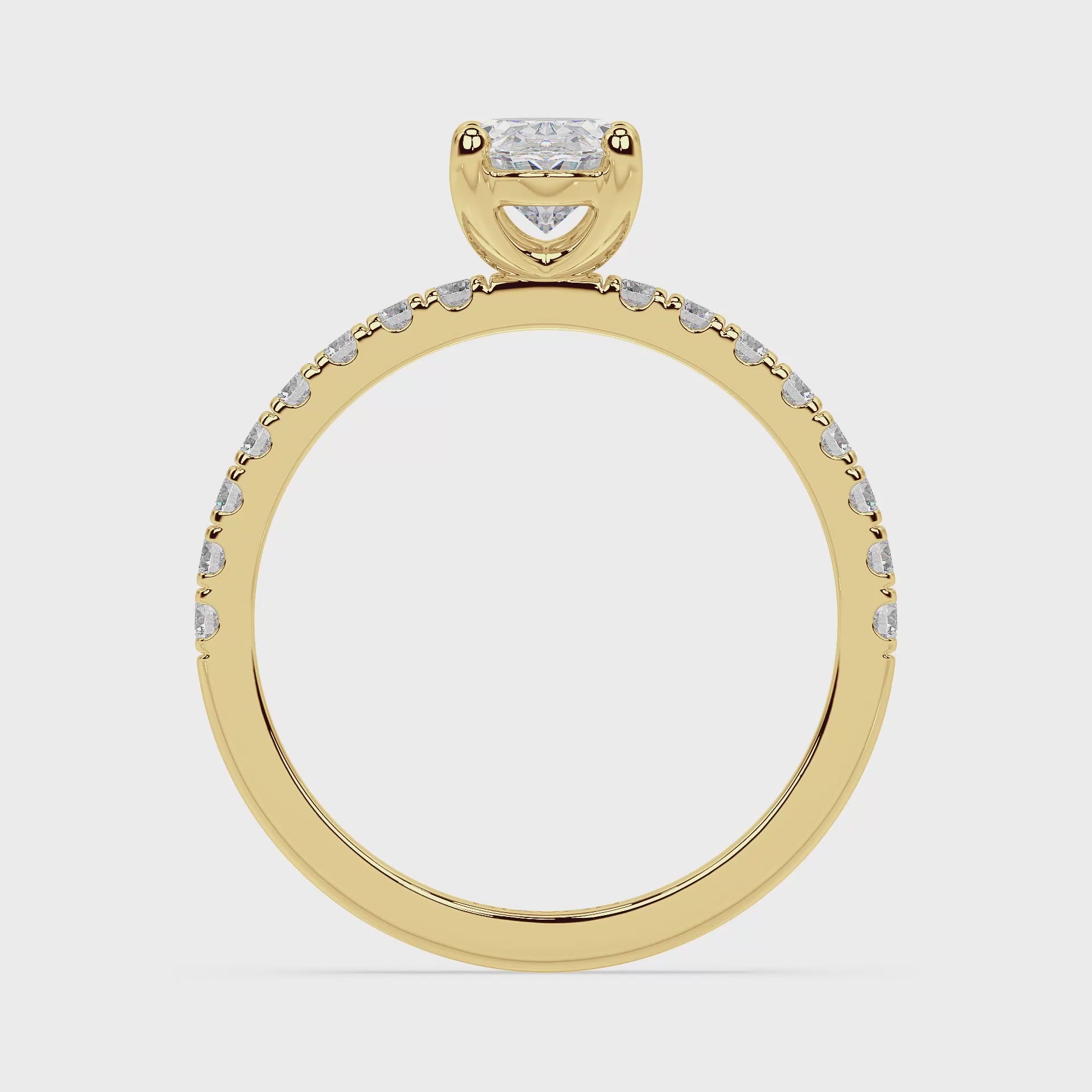 SIGNATURE SOLITAIRE PAVÉ RING I OVAL