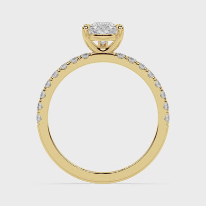 ICONIC SOLITAIRE PAVE RING I PEAR
