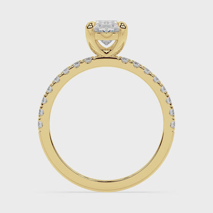 ICONIC SOLITAIRE PAVE RING I OVAL