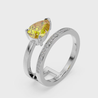 FANCY YELLOW ICONIC RING I PEAR