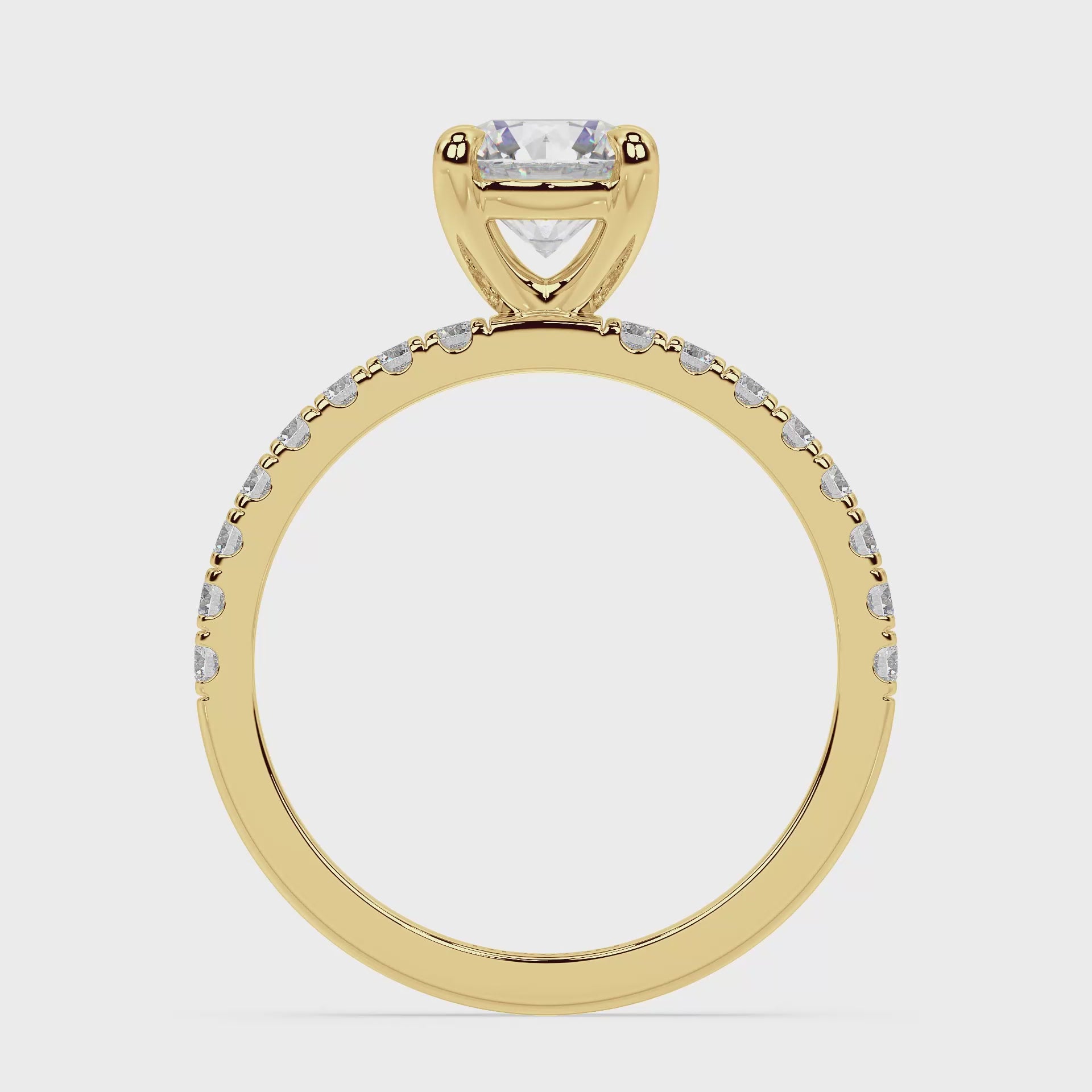 ICONIC SOLITAIRE PAVE RING I ROUND