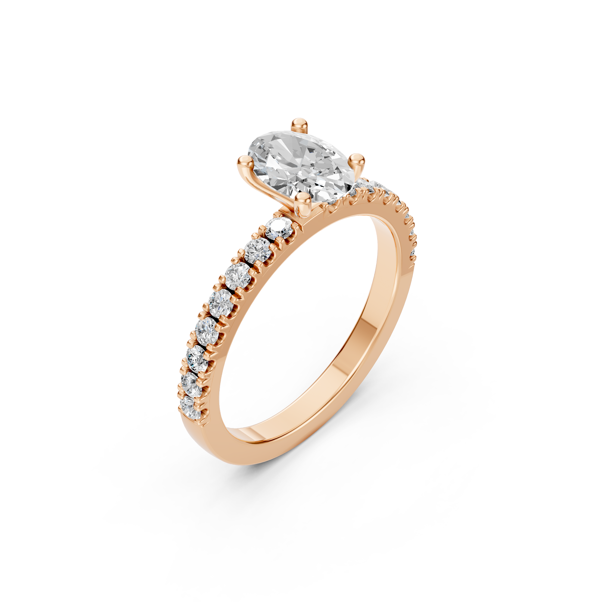 SIGNATURE SOLITAIRE Ring mit Pavé | Oval