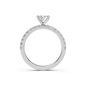 SIGNATURE SOLITAIRE Ring mit Pavé | Oval