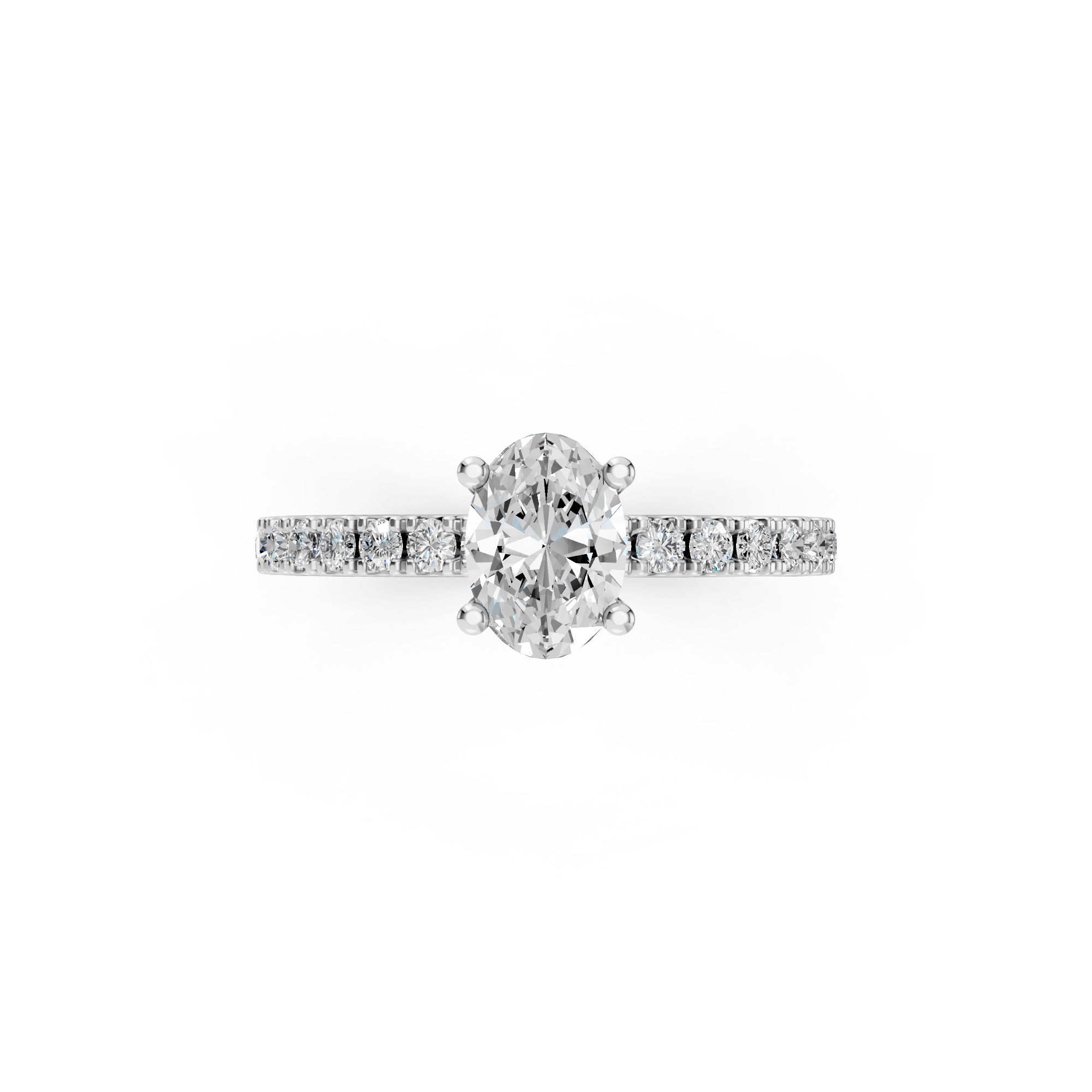 SIGNATURE SOLITAIRE Ring mit Pavé | Oval