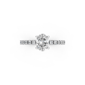SIGNATURE SOLITAIRE Ring mit Pavé | Oval