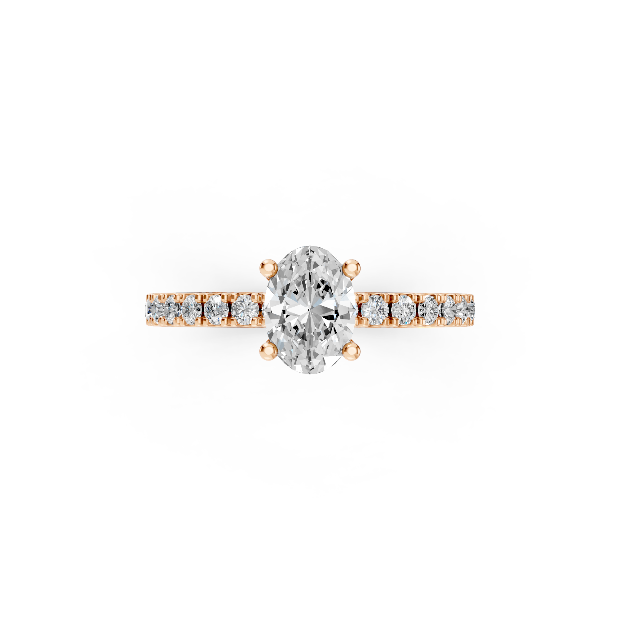 SIGNATURE SOLITAIRE Ring mit Pavé | Oval