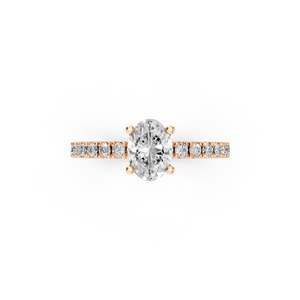 SIGNATURE SOLITAIRE Ring mit Pavé | Oval