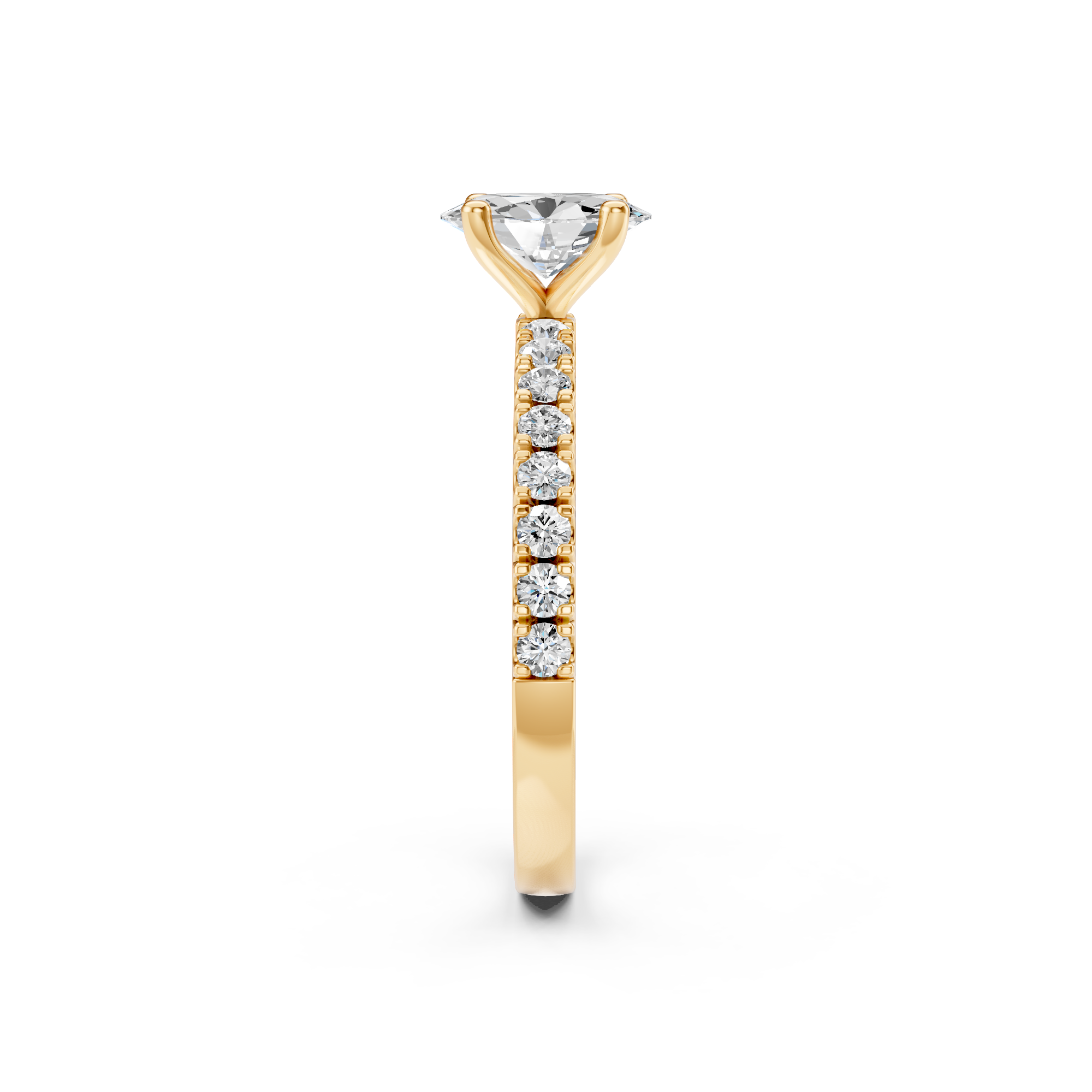 SIGNATURE SOLITAIRE Ring mit Pavé | Oval