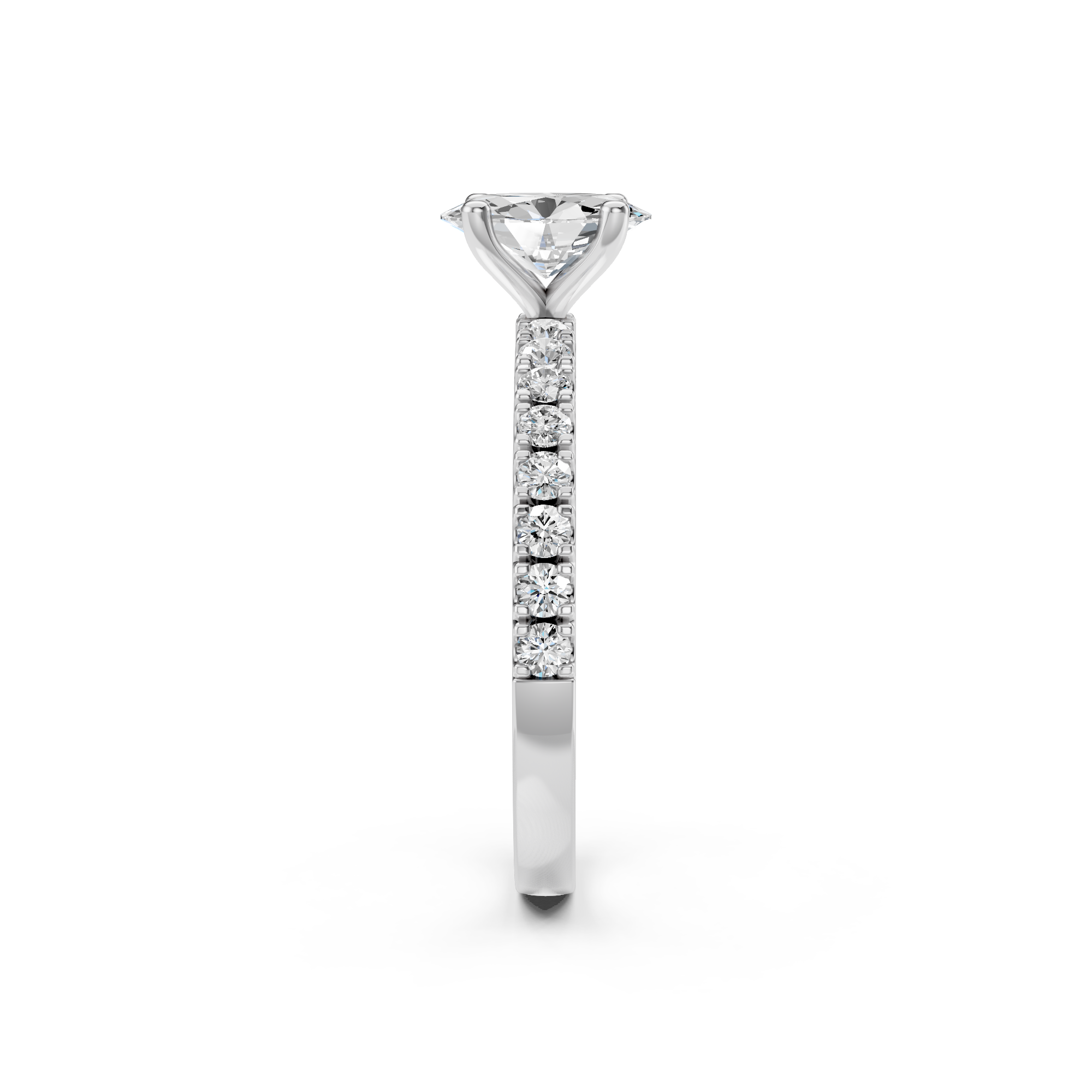 SIGNATURE SOLITAIRE Ring mit Pavé | Oval