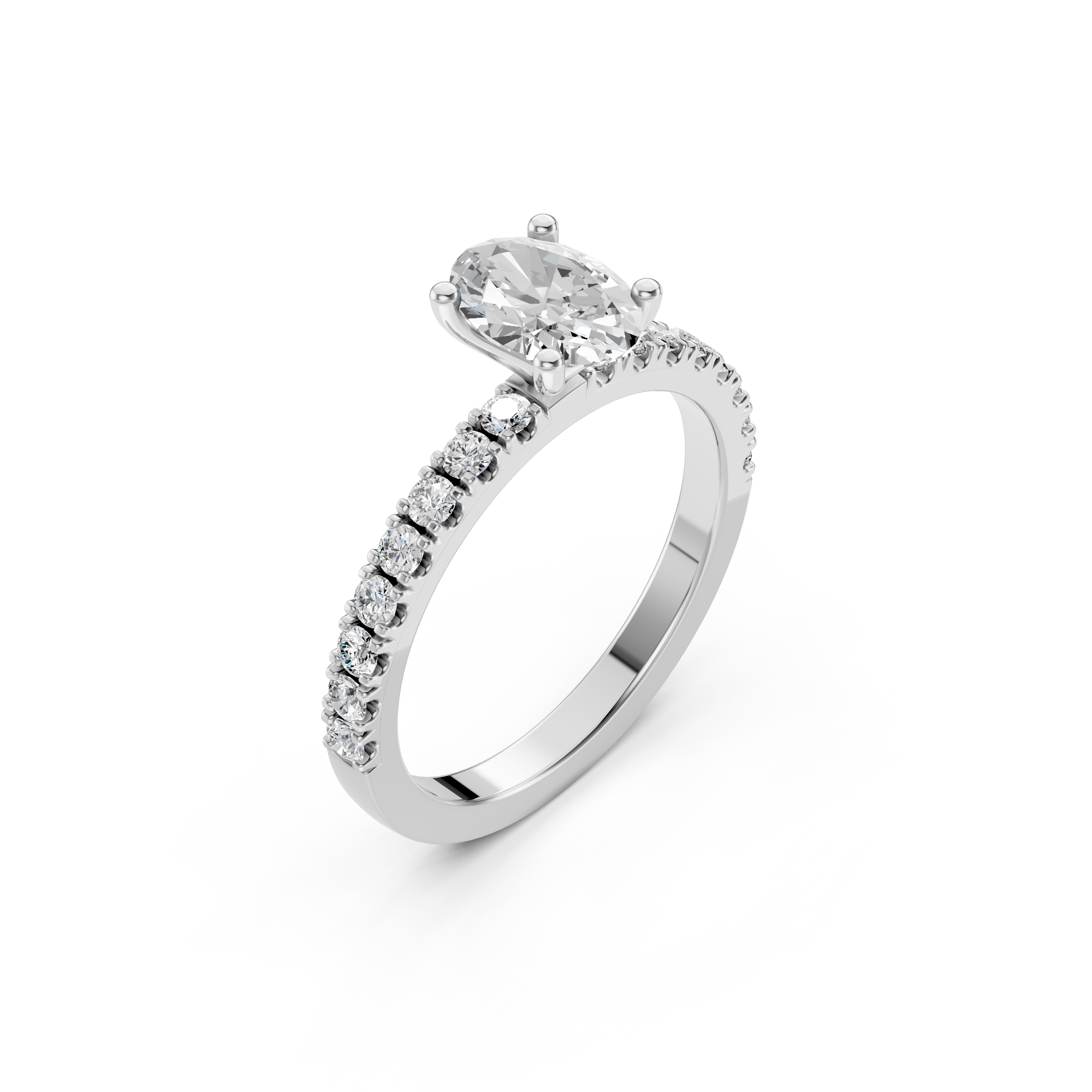 SIGNATURE SOLITAIRE Ring mit Pavé | Oval