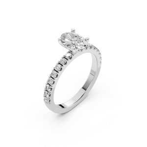 SIGNATURE SOLITAIRE Ring mit Pavé | Oval
